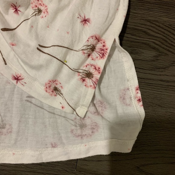Ricki’s cream top pink dandelion print high low L - Picture 9 of 12
